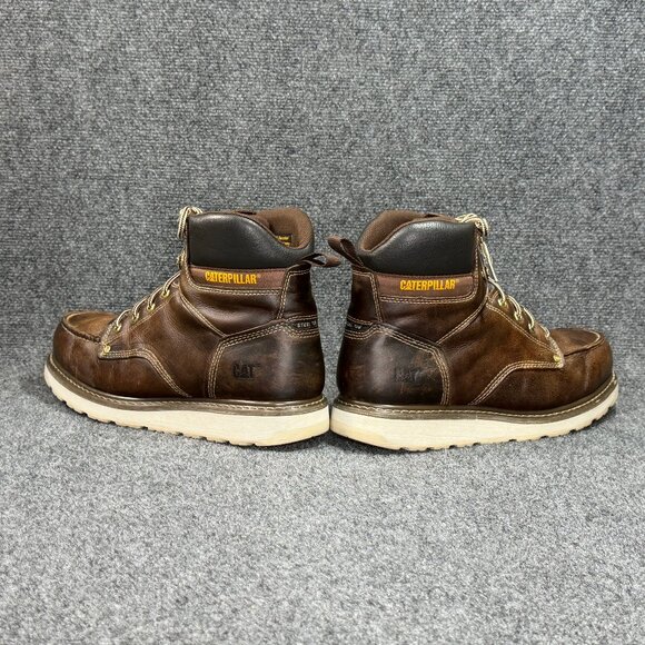 Caterpillar CAT‎ Calibrate Steel Toe Work Boots Men\'s 12 Brown Leather Moc Toe main image 11